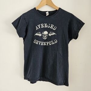 Vintage Avenged Sevenfold Shirt Womens Large Band Tour Concert Metal 2005 Y2K